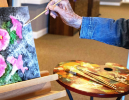 Senior Citizen Painting at a retirement home
