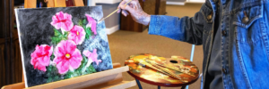 Senior Citizen Painting at a retirement home